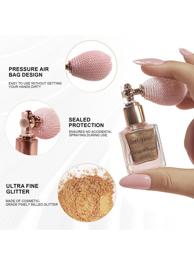 SAM SUGAR Highlight Powder Spray-Body Glitter Spray, Loose Laser Body Shimmer Powder Holographic Hair Spray Glitter Sparkle Highlighter Makeup Festival Rave Accessories for Clothes Hair Face Nail Art #03 - Image 4